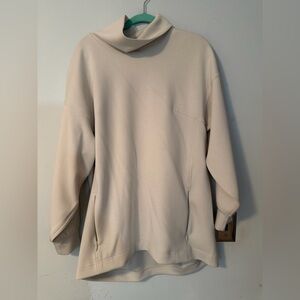 Lululemon Softstreme Funnel Neck Pullover Size 12 Cream Neutral Long Sleeve